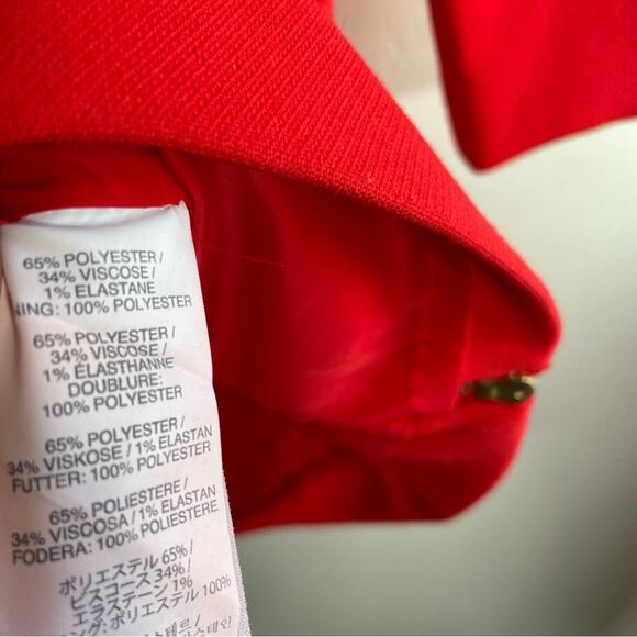 J. Crew Red Gold Double Zip Stretch Knit Shift Dress 00 - Picture 6 of 9